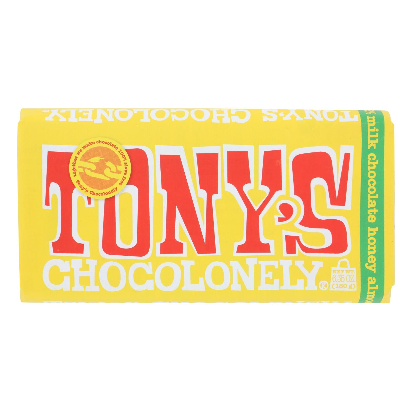 Tony's Chocolonely - Bar Chocolate Hny Almnd Noug - Case Of 15 - 6.35 Oz - GreatEagleInc