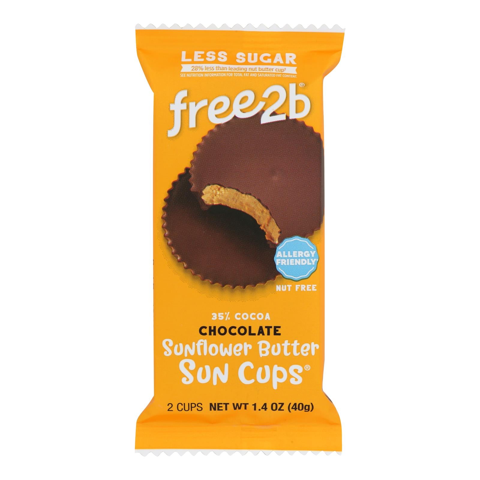 Free 2 B - Sun Cups Rice Chocolate 2-cup - Case Of 12-1.4 Oz Default Title