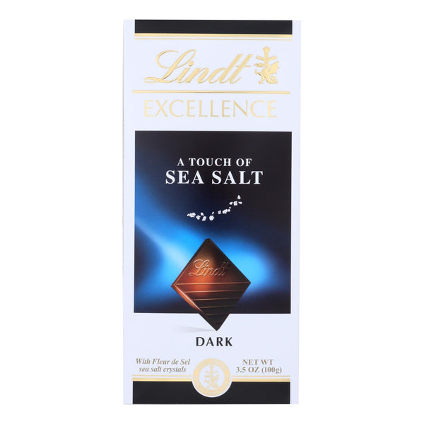 Lindt Chocolate Bar - Dark Chocolate - 47 Percent Cocoa - Excellence - Touch Of Sea Salt - 3.5 Oz Bars - Case Of 12 - GreatEagleInc