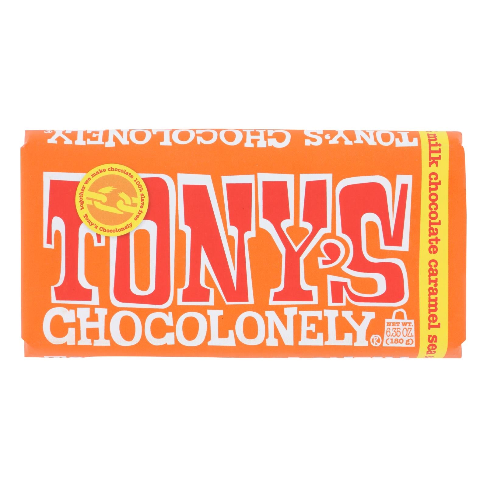 Tony's Chocolonely - Bar Chocolate Milk Caramel Ssl 32% - Case Of 15 - 6.35 Oz - GreatEagleInc