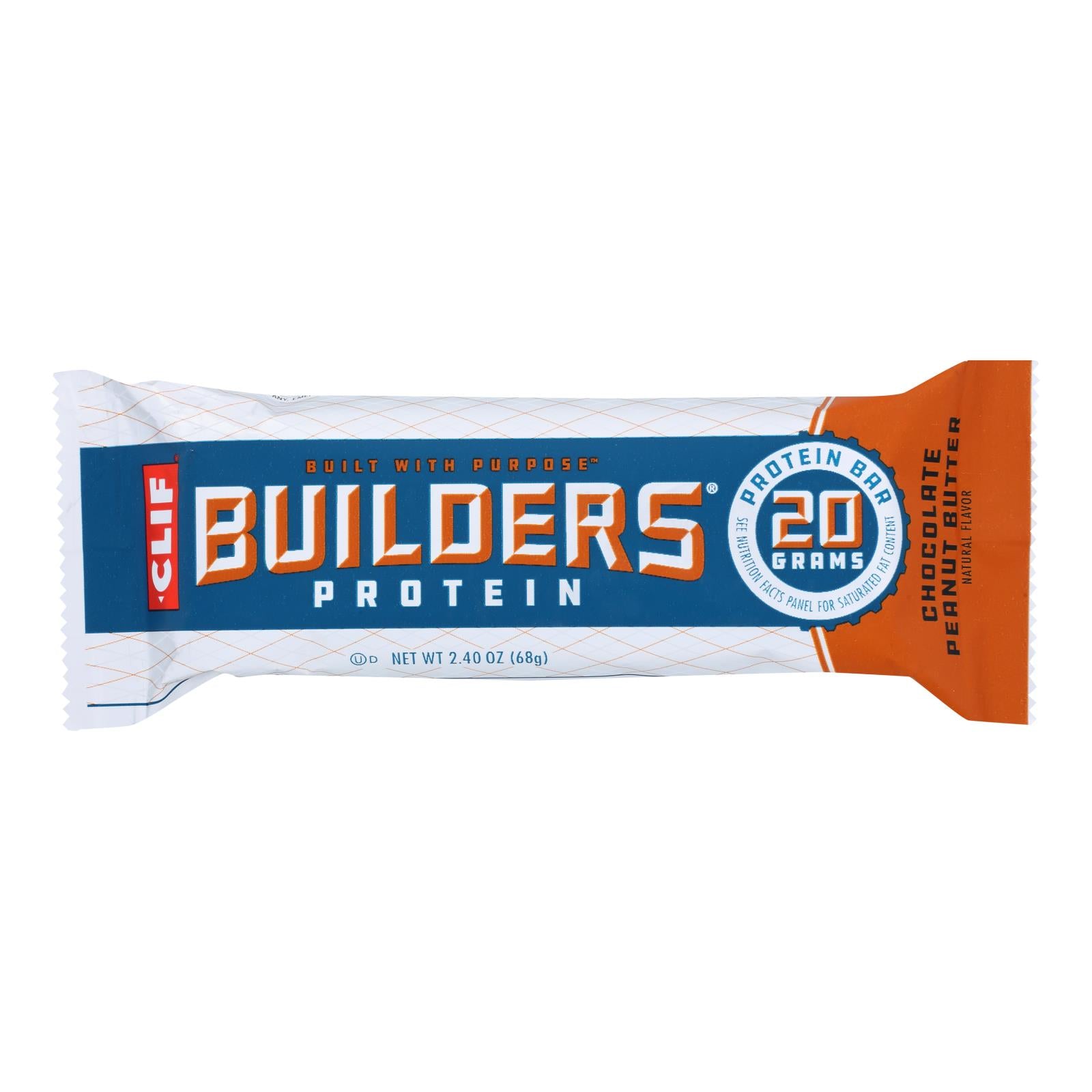 Clif Bar Builder Bar - Chocolate Peanut Butter - Case Of 12 - 2.4 Oz - GreatEagleInc
