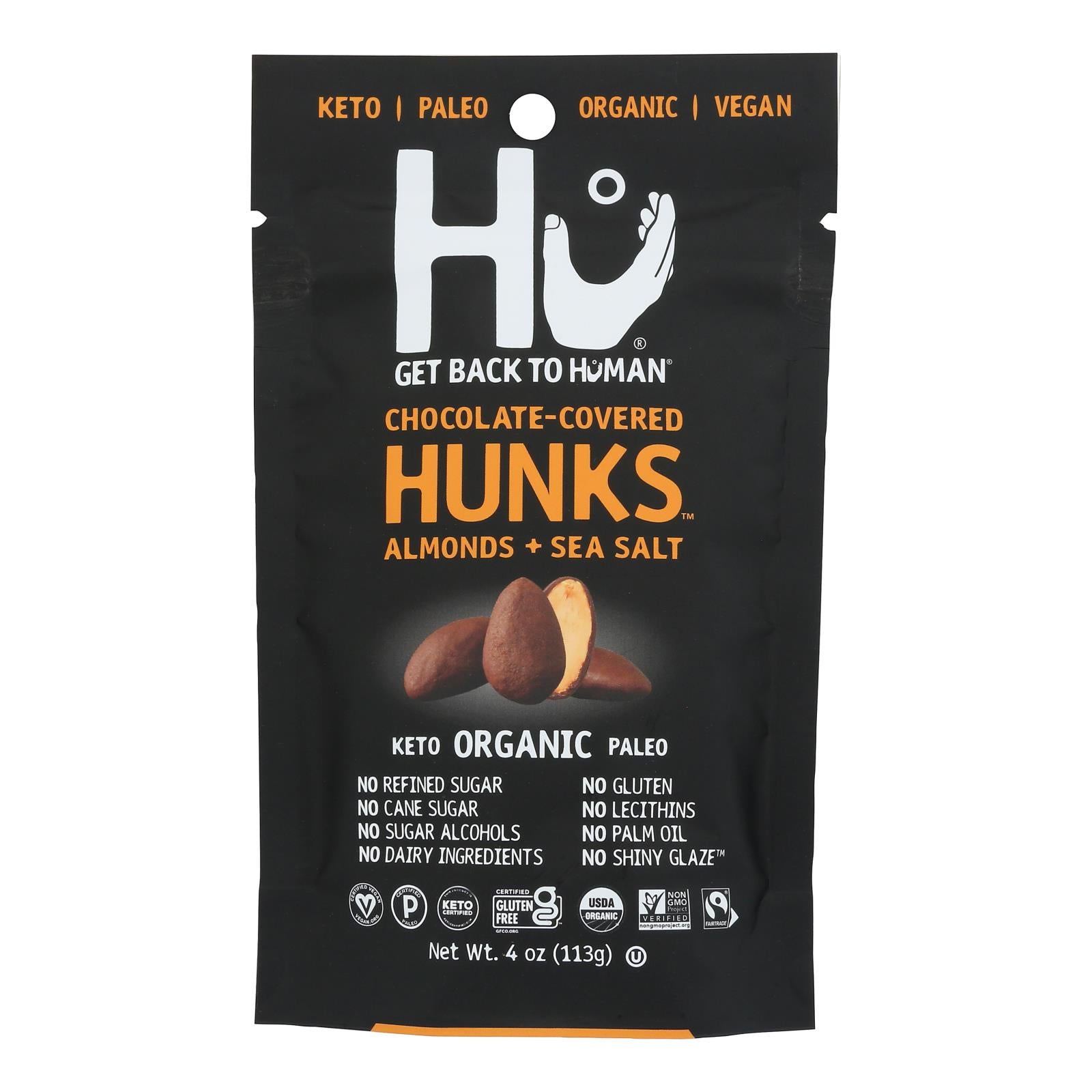 Hu - Hunks Organic Chocolate Cvrd Al/ss - Case Of 6-4 Oz - GreatEagleInc