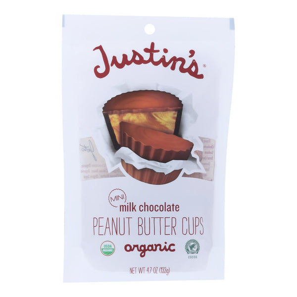 Justin's Nut Butter Peanut Butter Cups - Organic - Milk Chocolate - Mini - Case Of 6 - 4.7 Oz. - GreatEagleInc