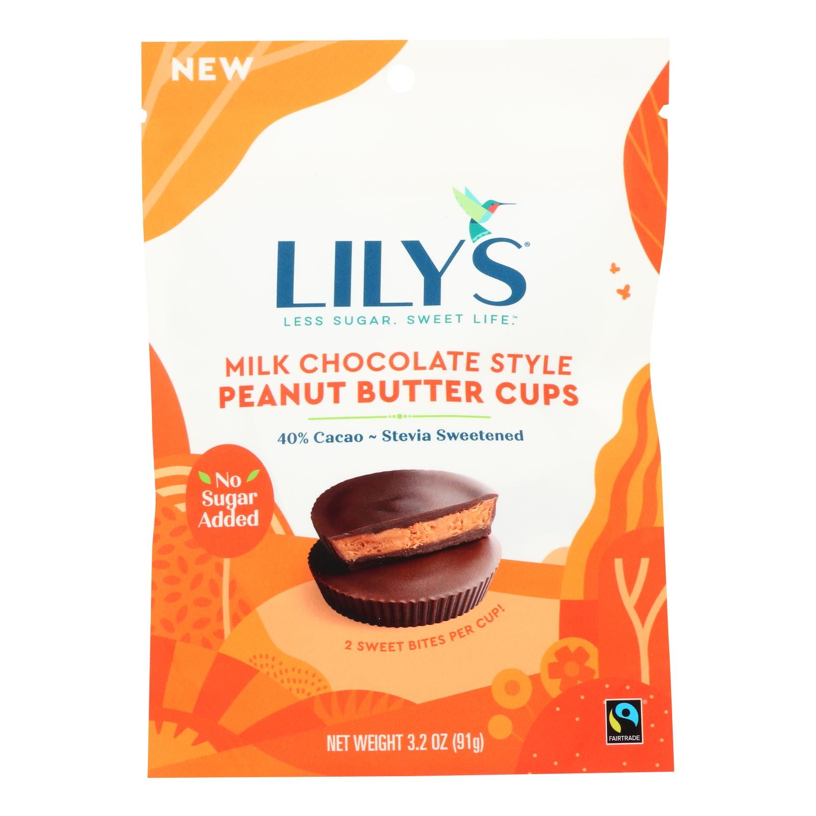 Lily's Sweets - Peanut Butter Cup Milk Chocolate - Case Of 12 - 3.2 Oz - GreatEagleInc