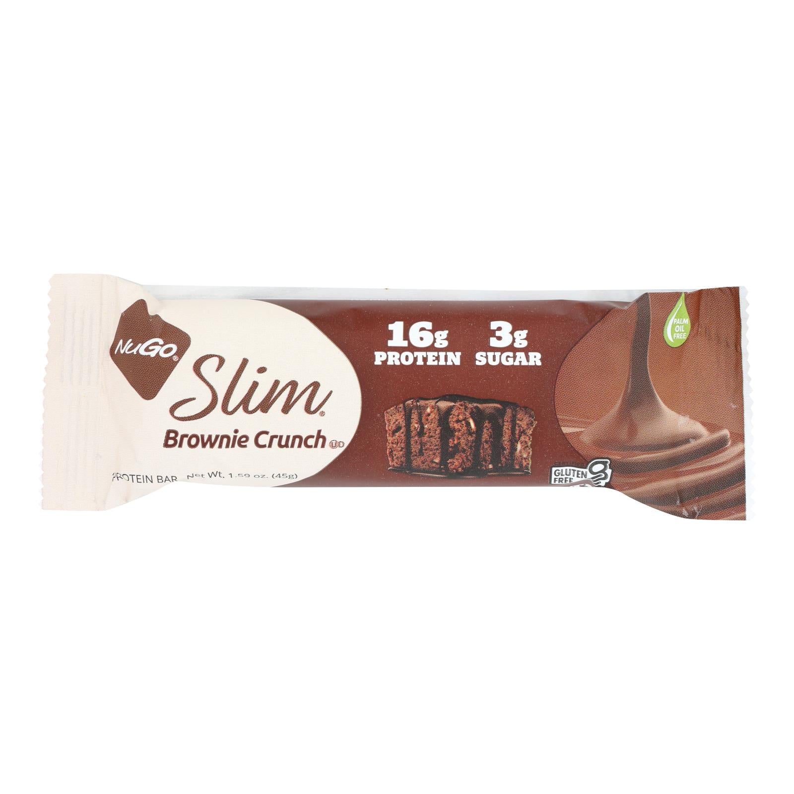 Nugo Nutrition Bar - Slim - Brownie Crunch - 1.59 Oz Bars - Case Of 12 - GreatEagleInc
