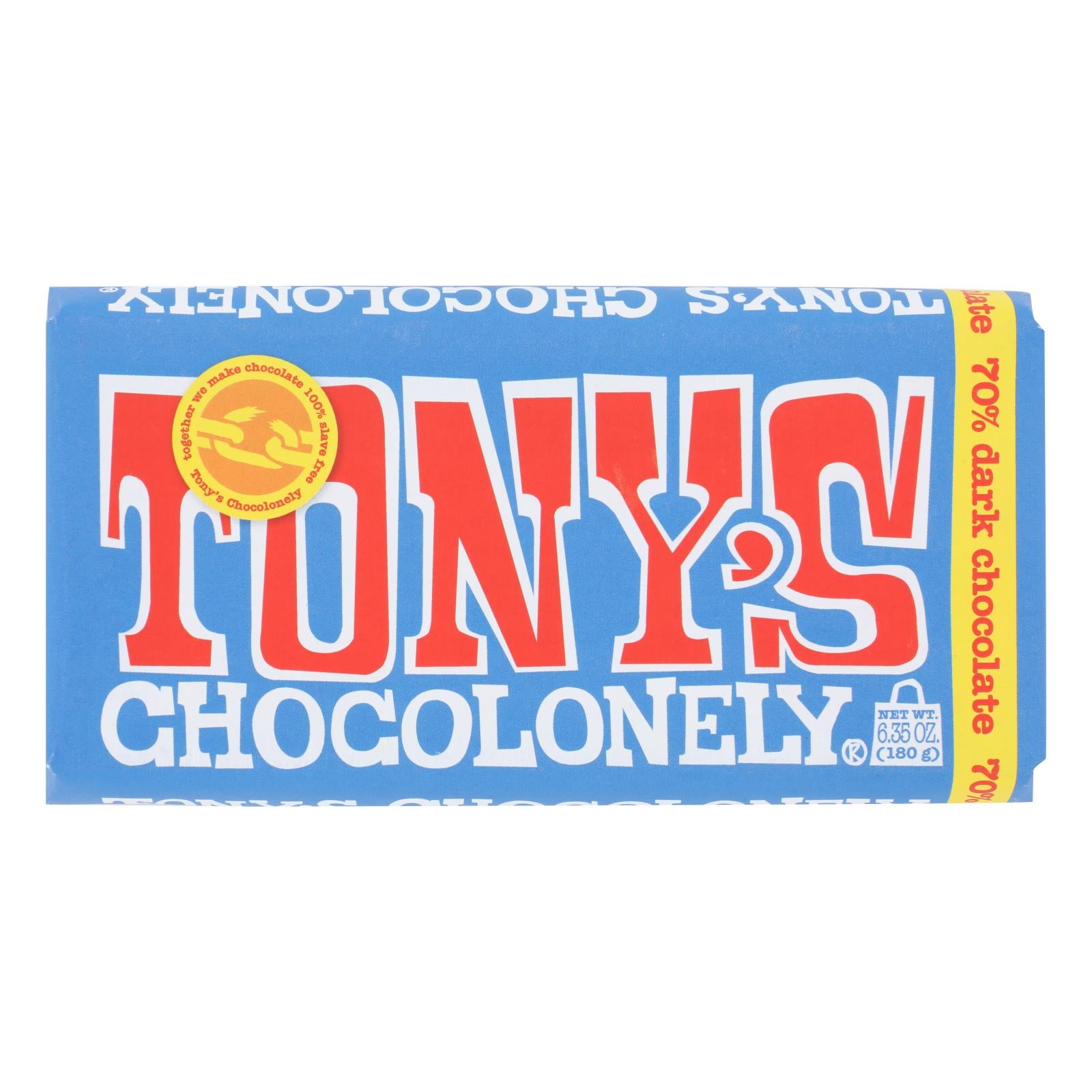 Tony's Chocolonely - Bar Chocolate Xtra Dark 70% - Case Of 15 - 6.35 Oz - GreatEagleInc
