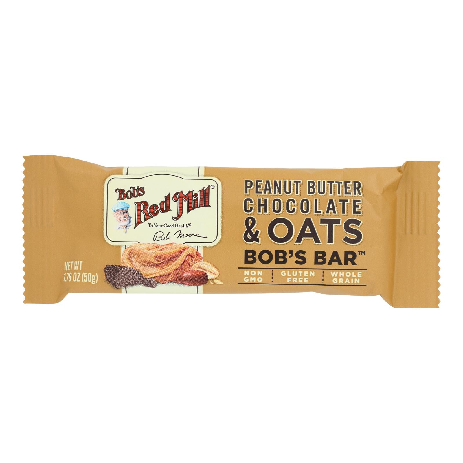 Bob's Red Mill - Bar Pnutbt Chocolate Ots - Case Of 12 - 1.76 Oz - GreatEagleInc
