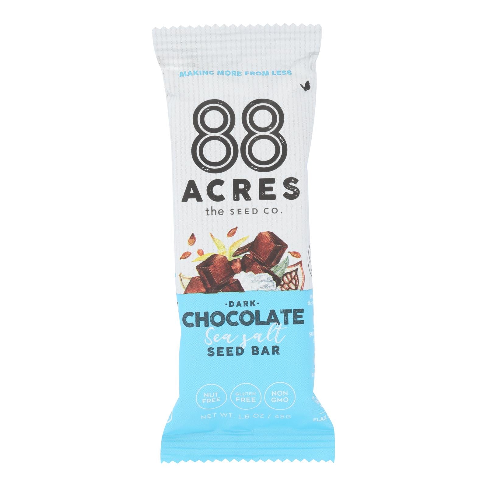 88 Acres - Bars - Chocolate And Sea Salt - Case Of 9 - 1.6 Oz. - GreatEagleInc