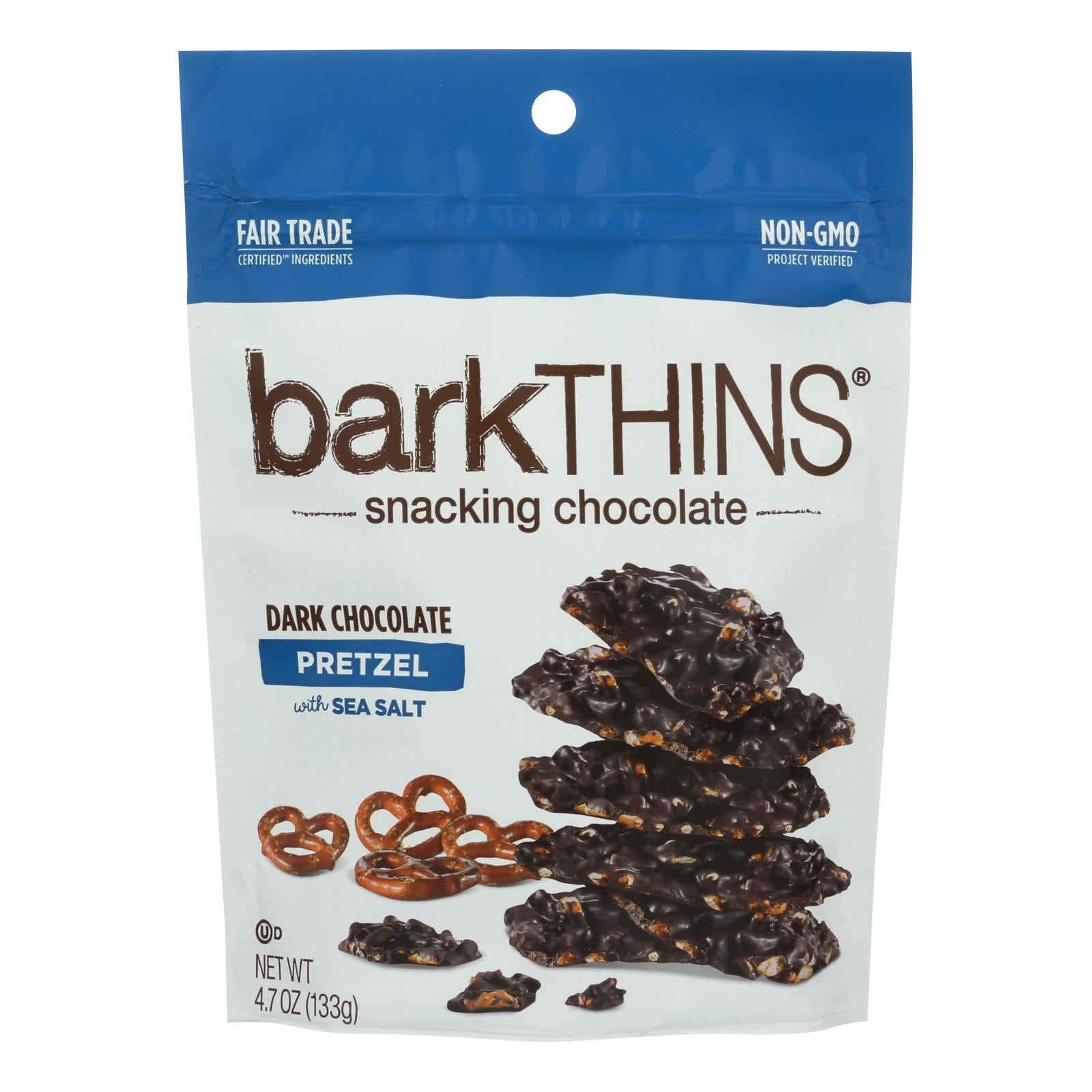 Bark Thins Dark Chocolate - Pretzel With Sea Salt - Case Of 12 - 4.7 Oz. - GreatEagleInc