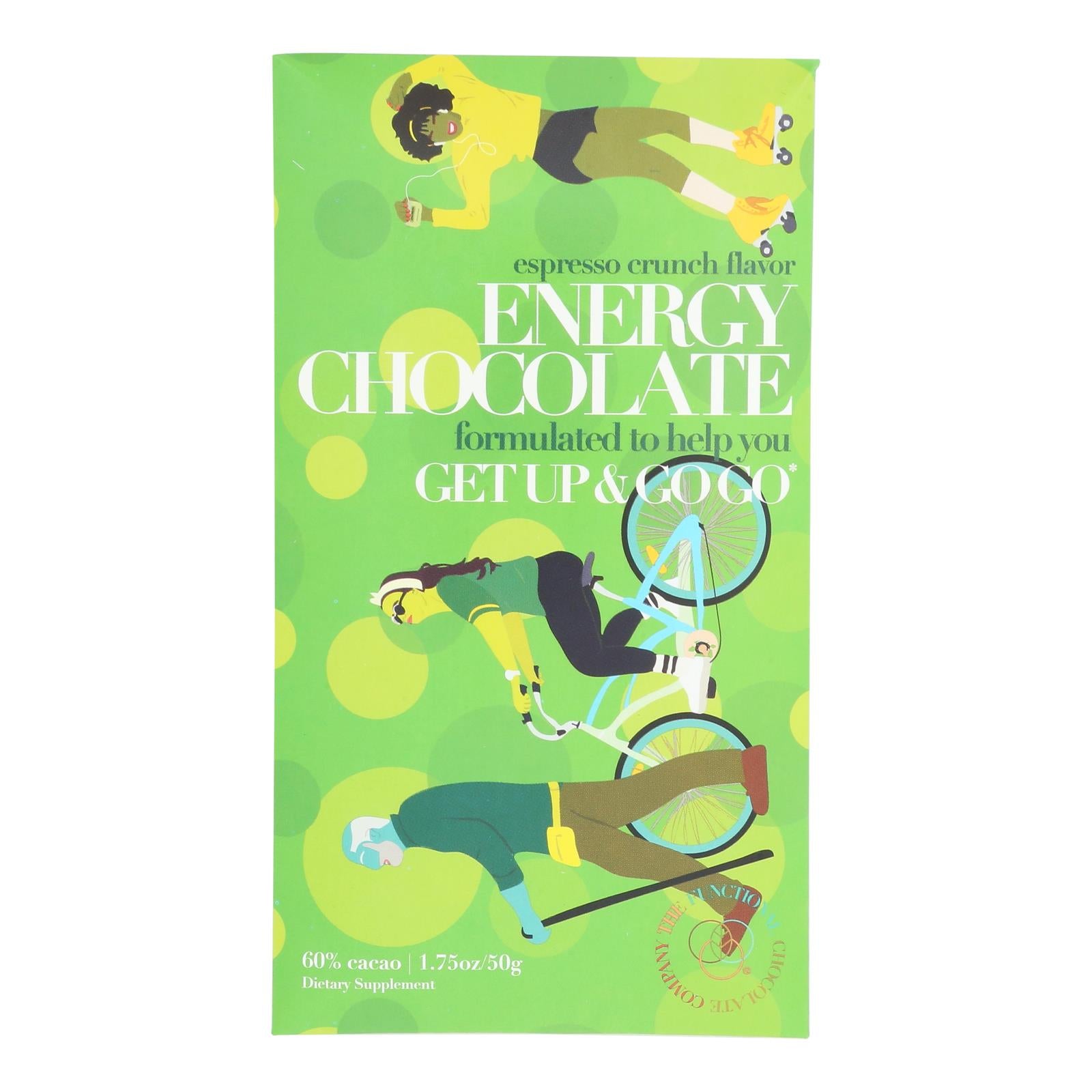 The Functional Chocolate Co - Chocolate Bar Energy - Case Of 12-1.75 Oz - GreatEagleInc