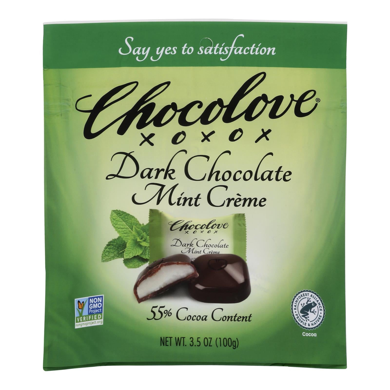 Chocolove - Bites Dark Chocolate Mint Creme - Case Of 8-3.5 Oz - Home & Garden