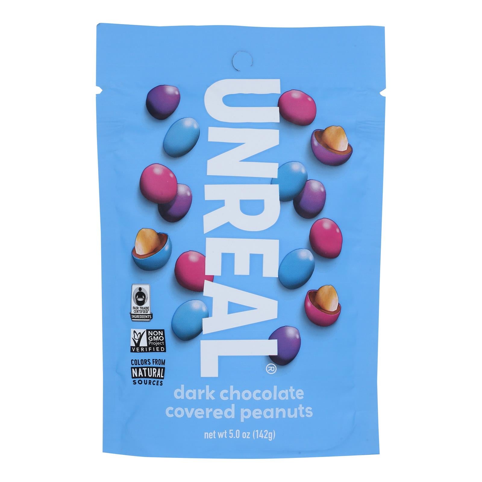 Unreal Dark Chocolate Peanut Gems  - Case Of 6 - 5 Oz - GreatEagleInc