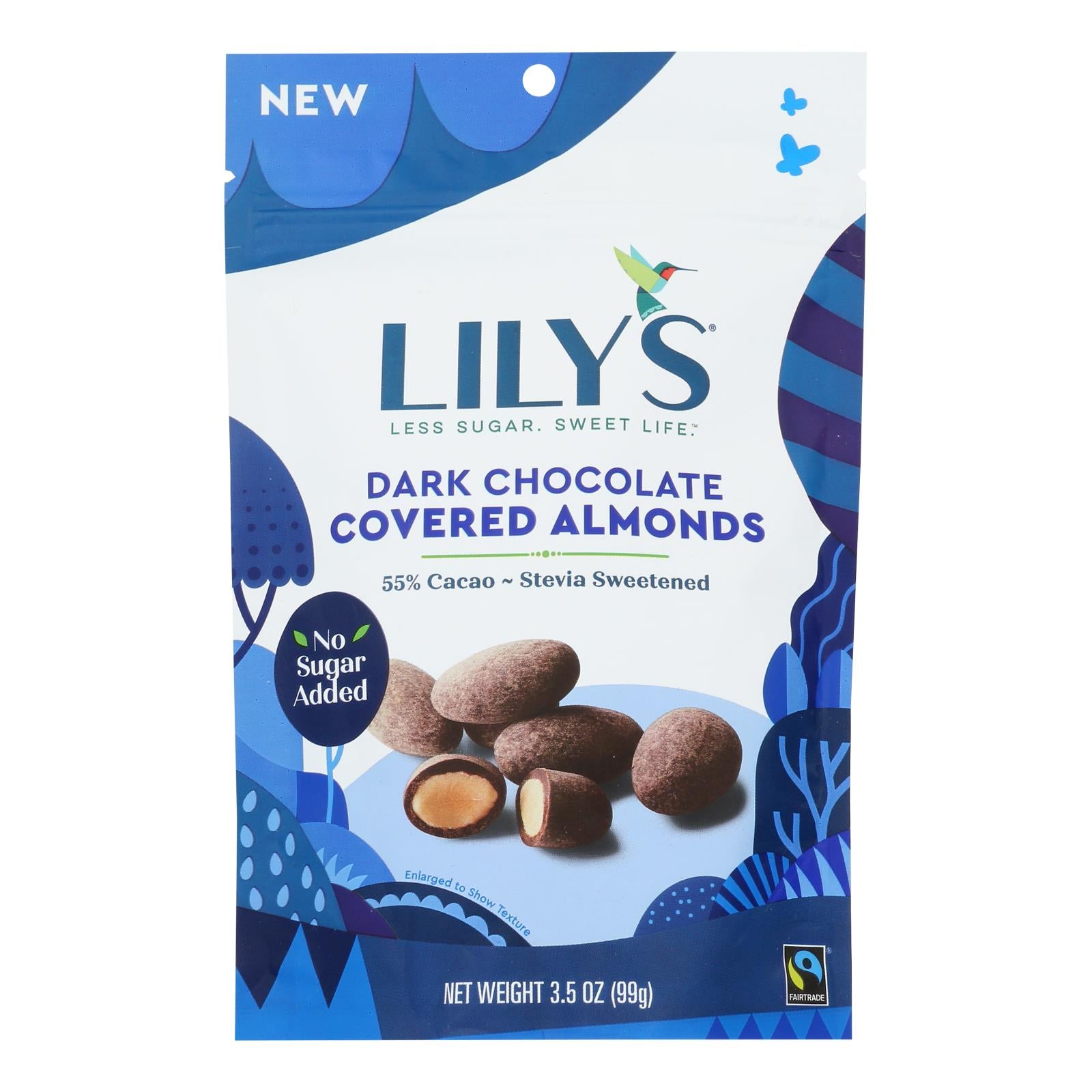 Lily's Sweets - Cvrd Almond Dark Chocolate Stevia - Case Of 12 - 3.5 Oz - GreatEagleInc