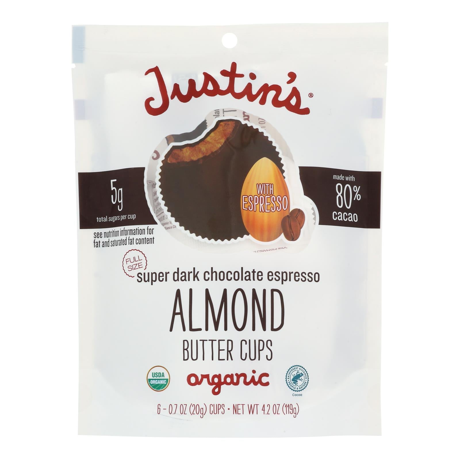Justin's - Almbtr Dark Chocolate Espresso - Case Of 6-4.2 Oz - GreatEagleInc