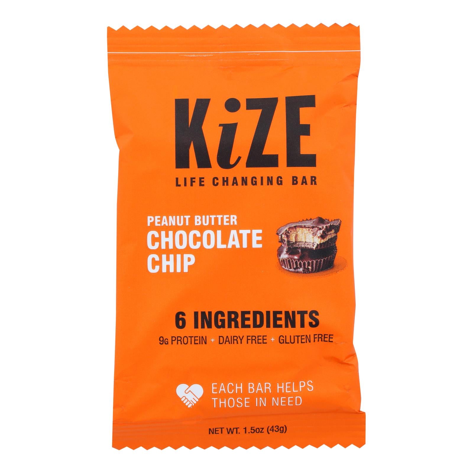 Kize Concepts - Energy Bar Raw Peanut Butter Chocolate Chip - Case Of 10-1.5oz - GreatEagleInc