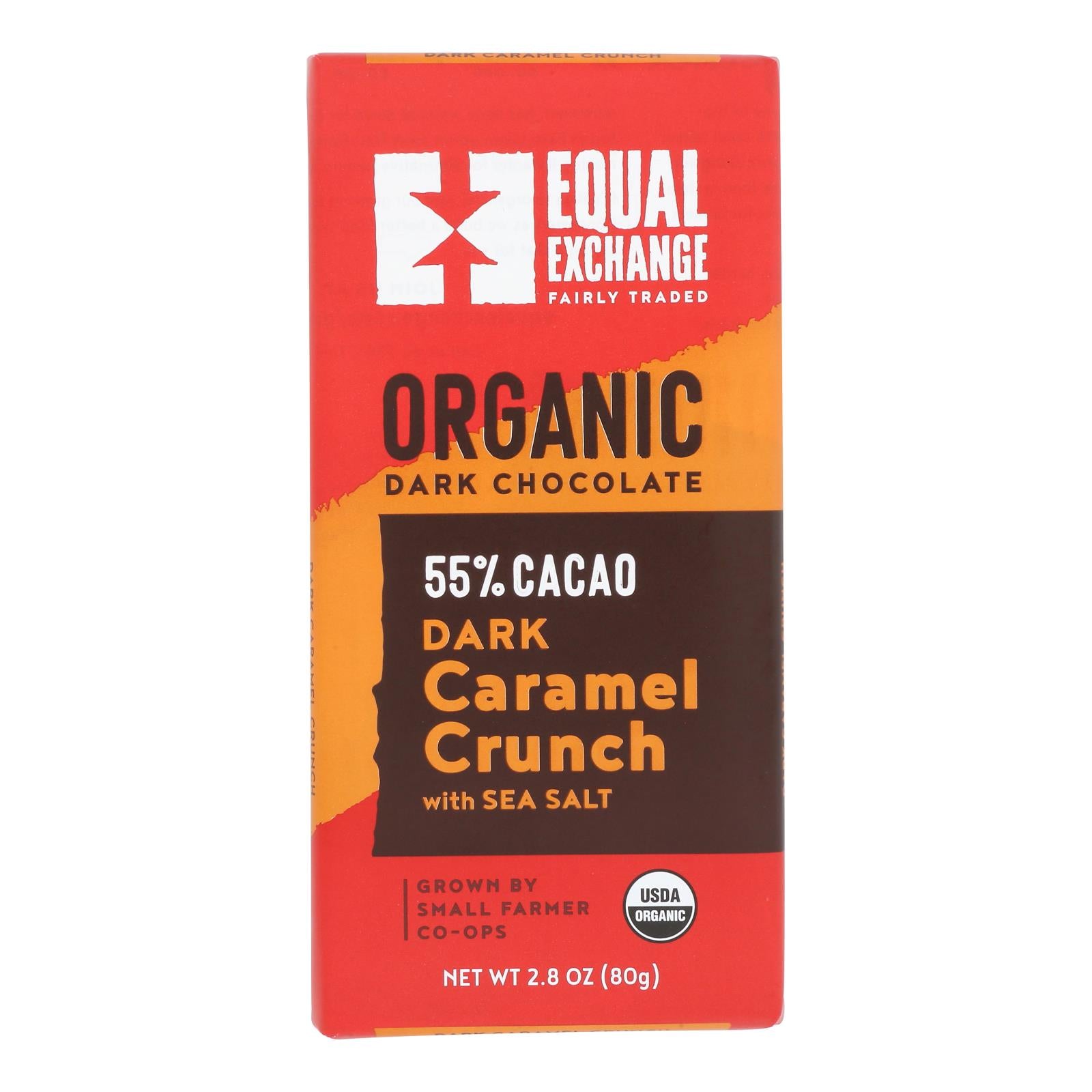Equal Exchange Organic Milk Chocolate Bar - Caramel Crunch With Sea Salt - Case Of 12 - 2.8 Oz. - GreatEagleInc