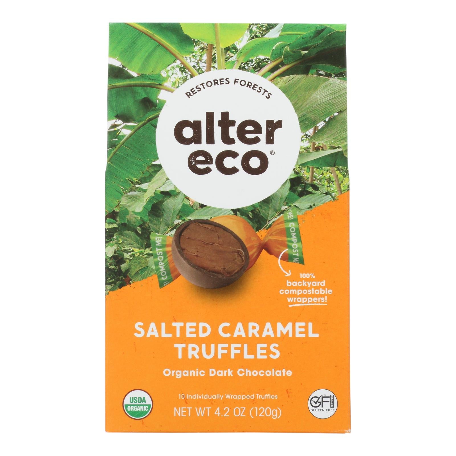 Alter Eco Americas Truffles - Salted Caramel - Case Of 8 - 4.2 Oz. - Eco-Friendly Home & Grocery