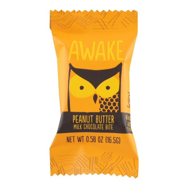 Awake Chocolate - Bites Peanut Butter Chocolate - Case Of 50-.58 Oz - GreatEagleInc