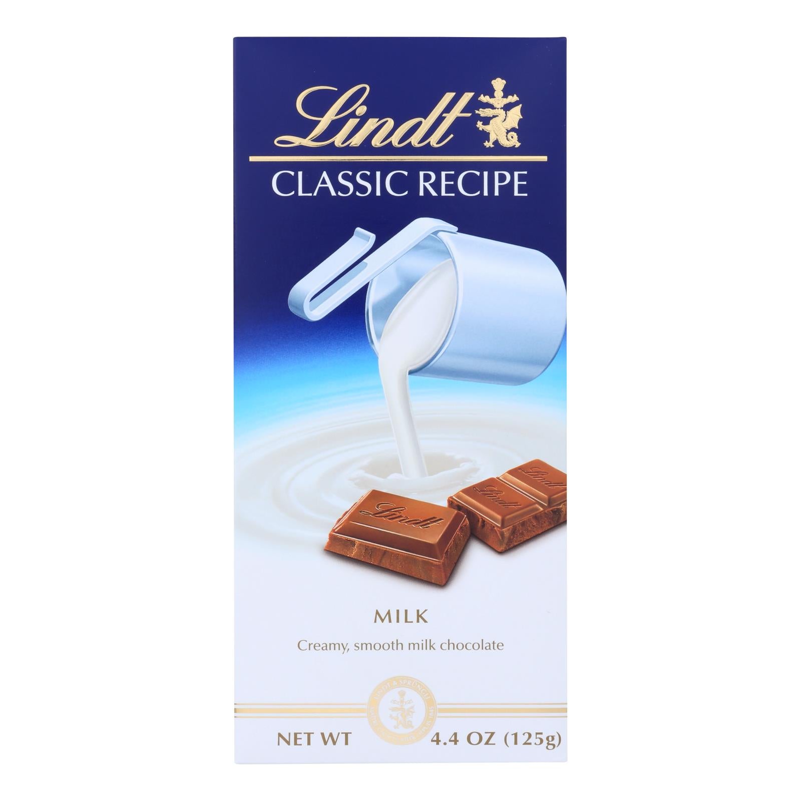 Lindt Chocolate Bar - Milk Chocolate - 31 Percent Cocoa - Classic Recipe - 4.4 Oz Bars - Case Of 12 - GreatEagleInc