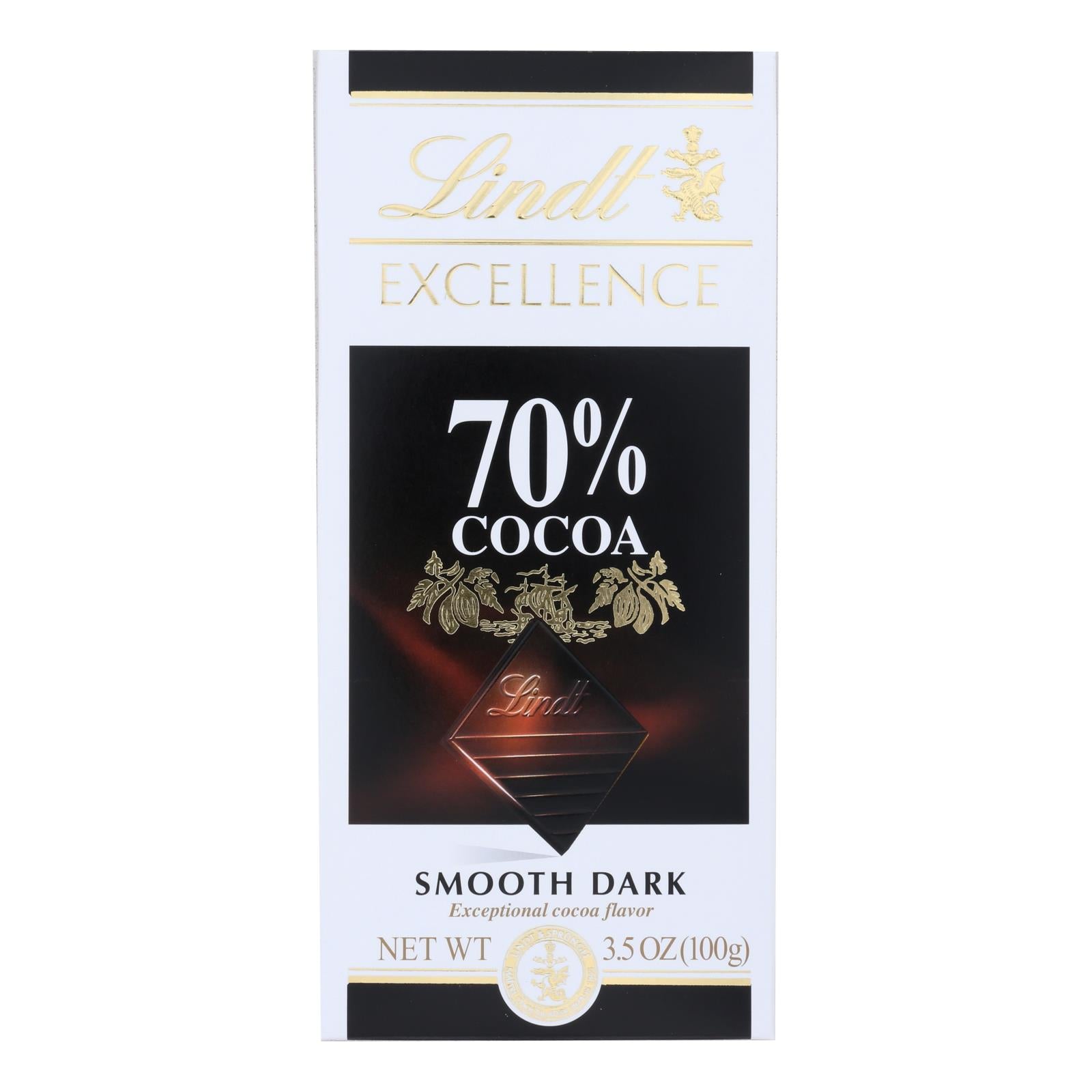 Lindt Chocolate Bar - Dark Chocolate - 70 Percent Cocoa - Smooth - 3.5 Oz Bars - Case Of 12 - GreatEagleInc
