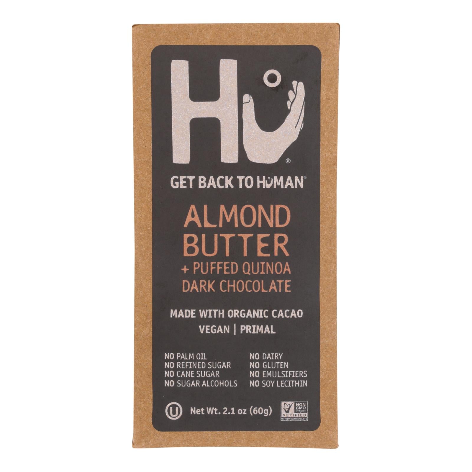 Hu - Dark Chocolate Bar Almond Butter Quinoa - Case Of 12-2.1 Oz - GreatEagleInc