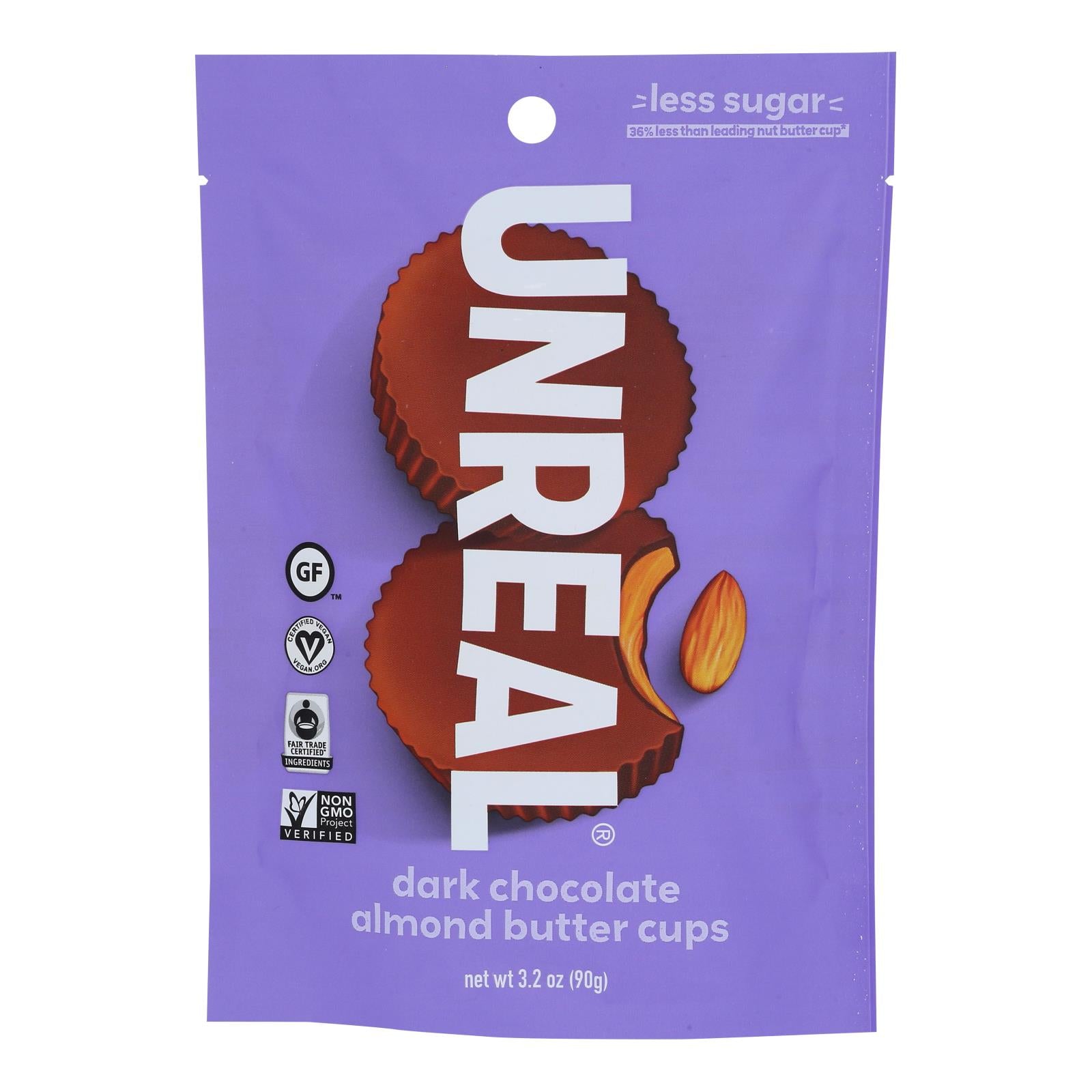 Unreal Dark Chocolate Almond Butter Cups - 6 Bags - GreatEagleInc