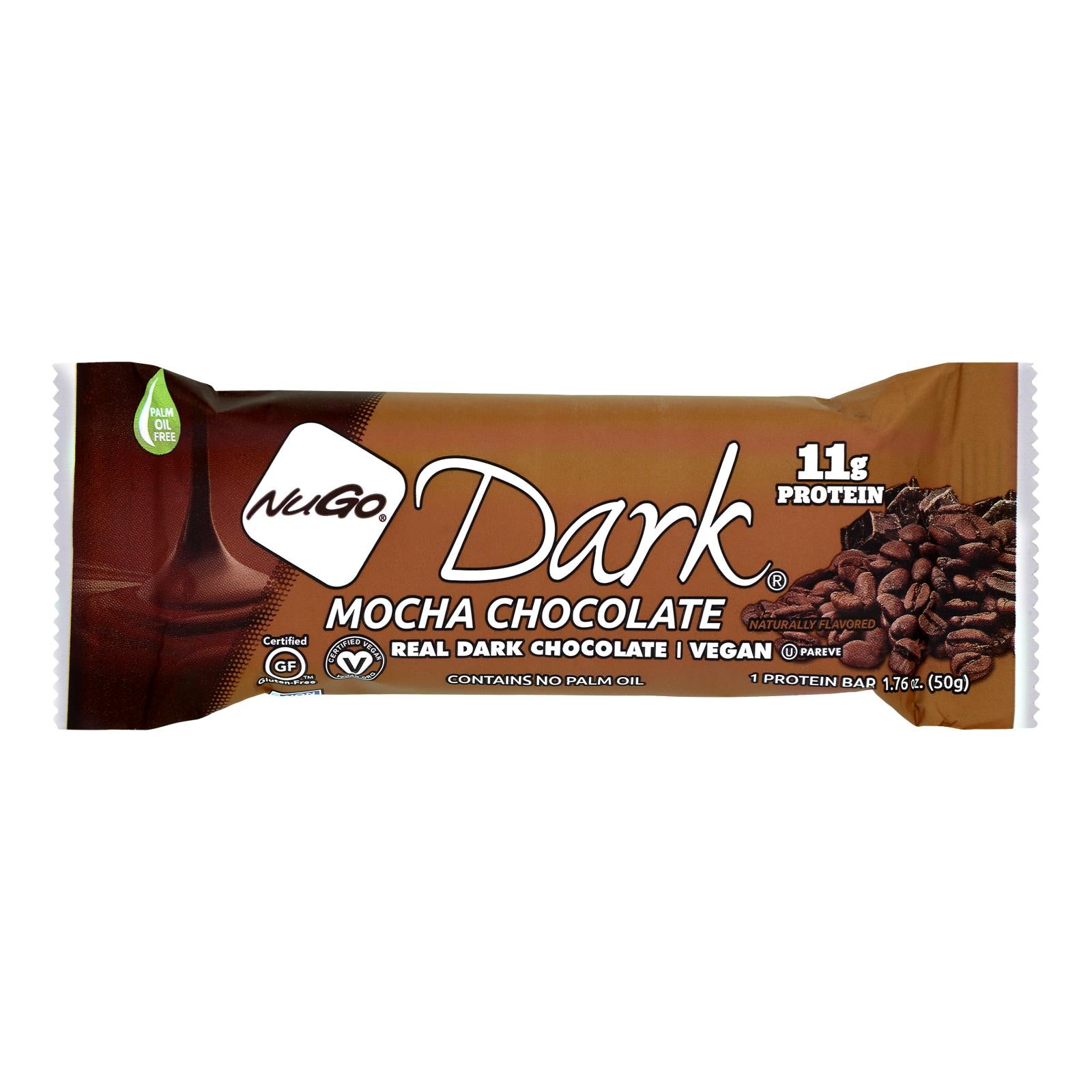 Nugo Nutrition Bar - Dark - Mocha Chocolate - 50 G - Case Of 12 - GreatEagleInc