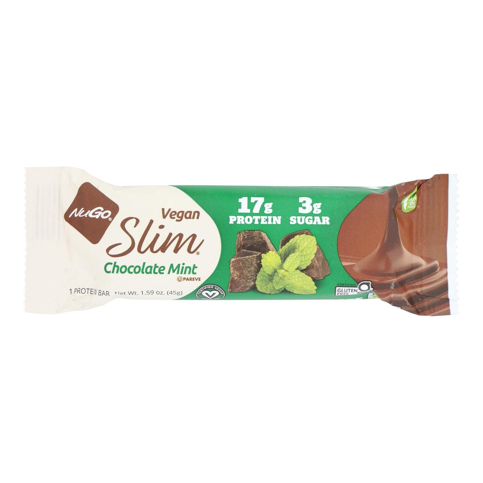 Nugo Nutrition Bar Nugo Slim Bar - Chocolate Mint - Case Of 12 - 1.59 Oz - GreatEagleInc