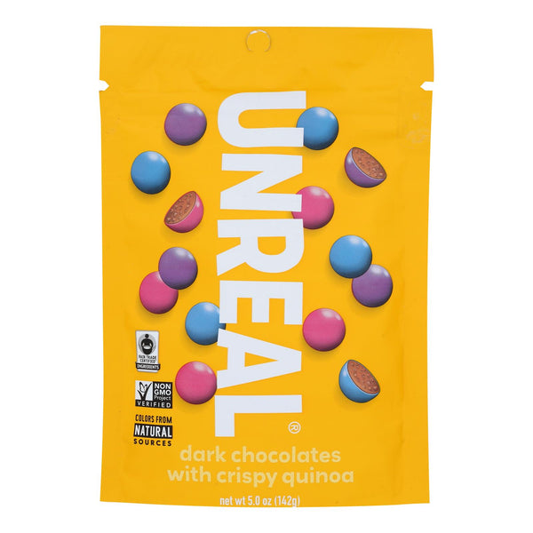 Unreal - Crispy Quinoa Chocolate Gems - Dark Chocolate - Case Of 6 - 5 Oz. - GreatEagleInc