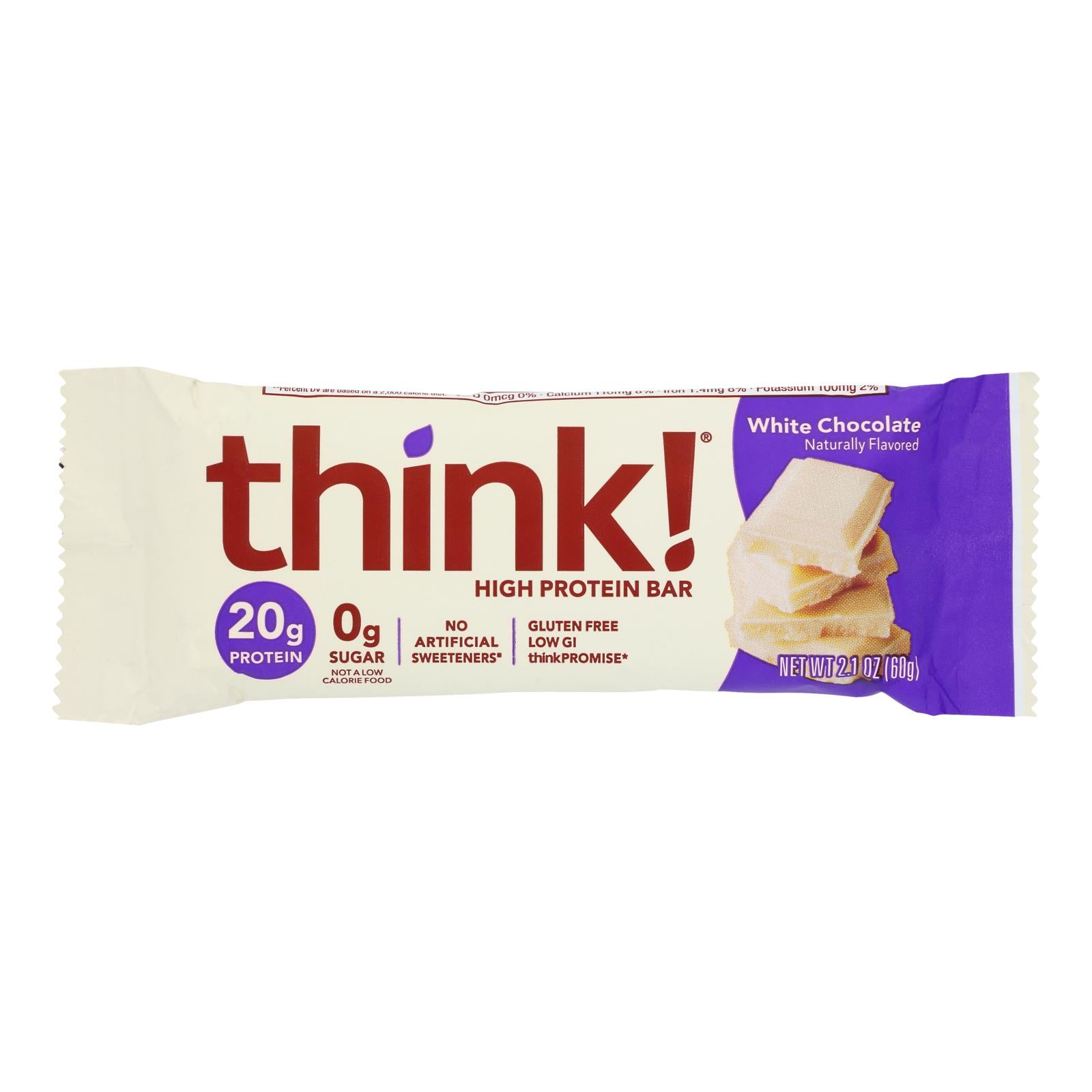 Think Products Thin Bar - White Chocolate - Case Of 10 - 2.1 Oz - GreatEagleInc