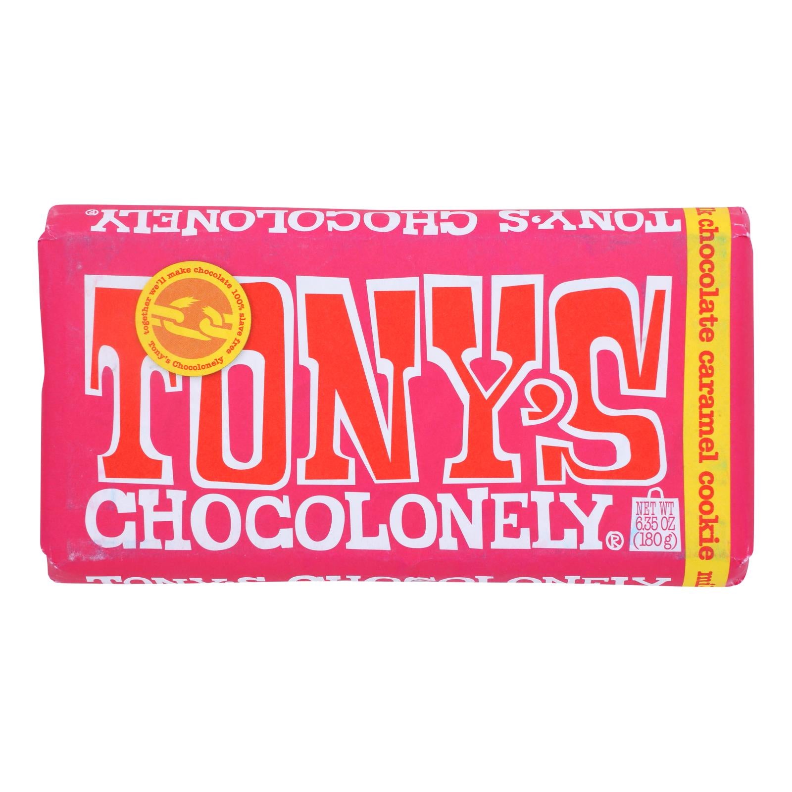 Tony's Chocolonely - Bar Milk Chocolate Caramel Cookie - Case Of 15-6.35 Oz - GreatEagleInc