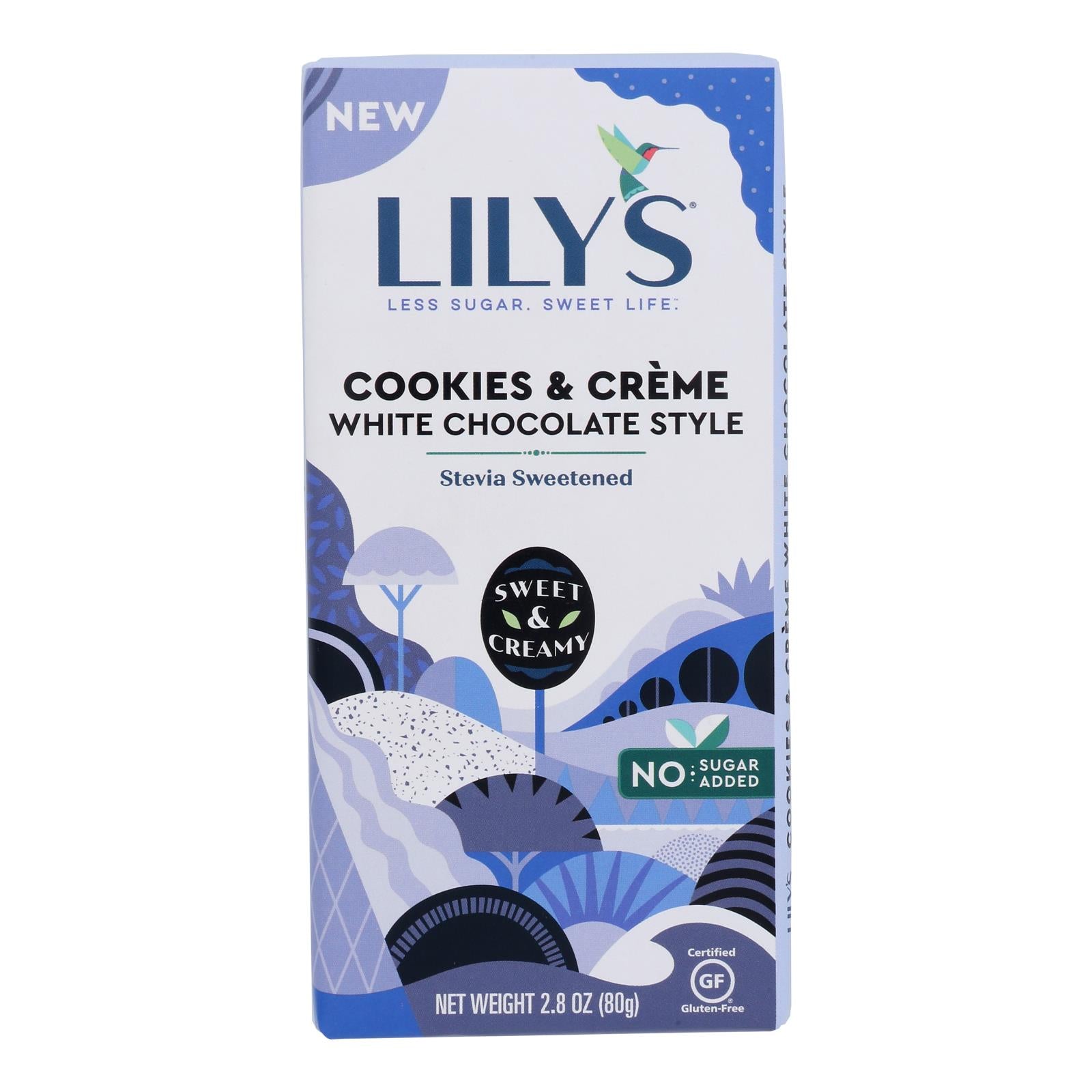 Lilys - Bar Cookie & Cream White Chocolate - Case Of 12-2.8 Oz - GreatEagleInc
