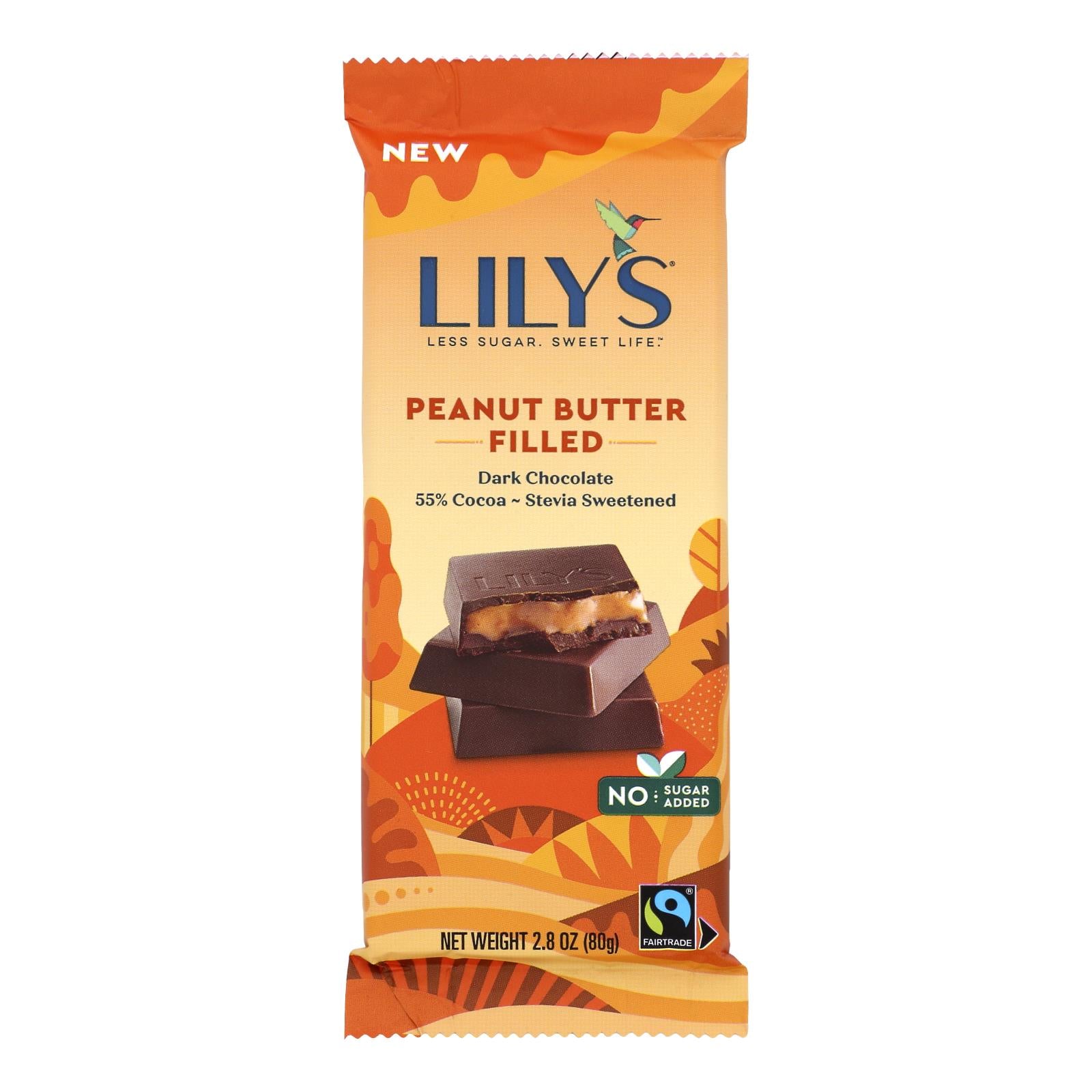 Lilys - Bar Dark Chocolate 55% Peanut Butter - Case Of 12-2.8 Oz - GreatEagleInc