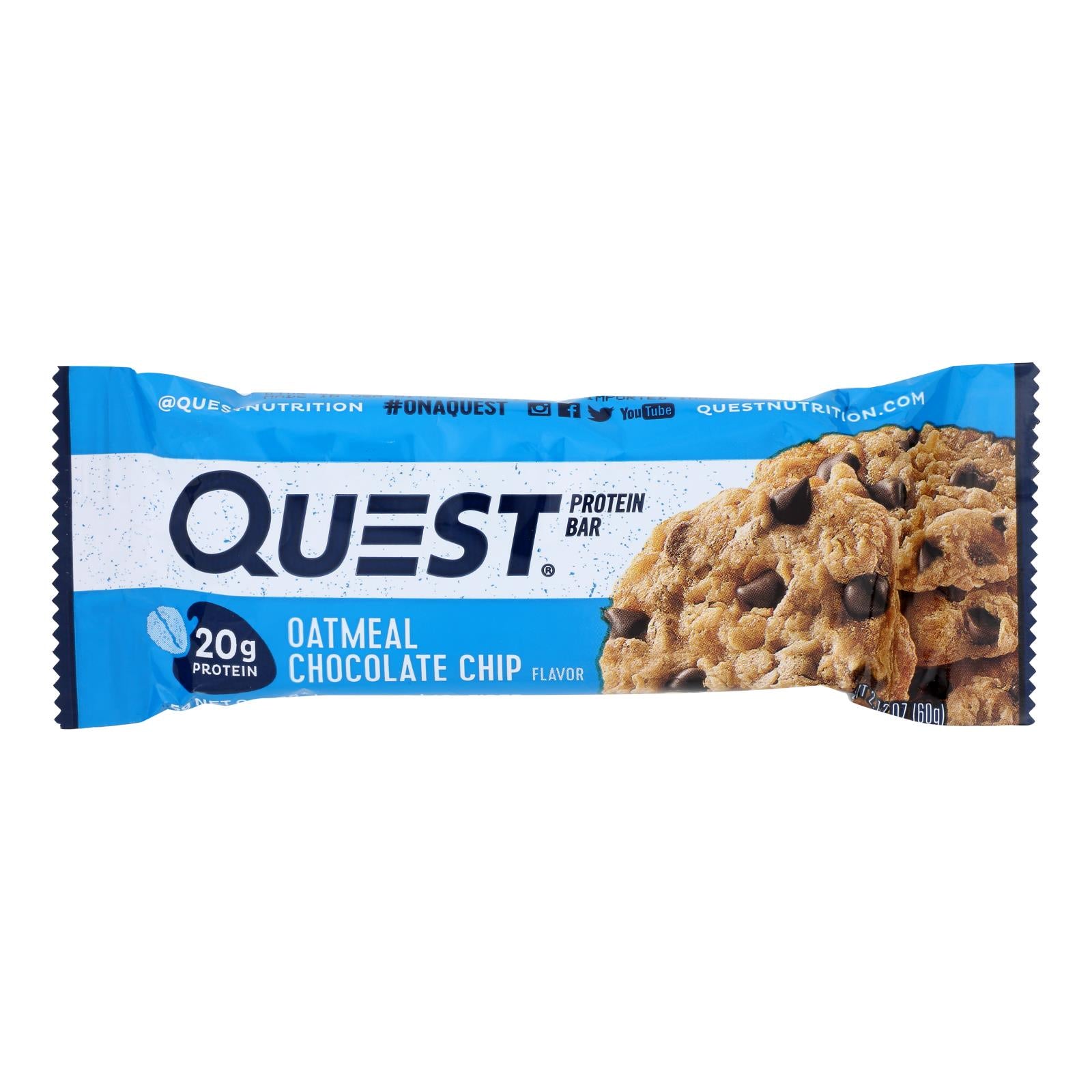 Quest - Bar Oatmeal Chocolate Chips - Case Of 12 - 2.12 Oz - GreatEagleInc