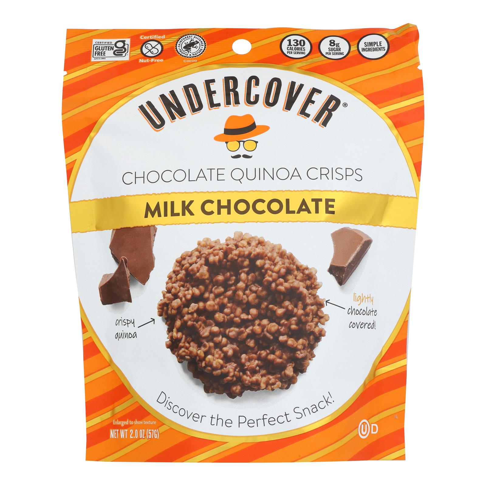 Undercover Quinoa - Crispy Quinoa Milk Choco - Case Of 12 - 2 Oz - GreatEagleInc