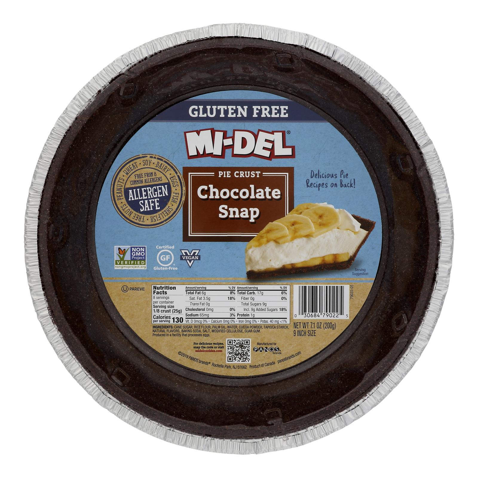 Midel Gluten Free Chocolate Snaps - Pie Crust - Case Of 12 - 7.1 Oz. - GreatEagleInc