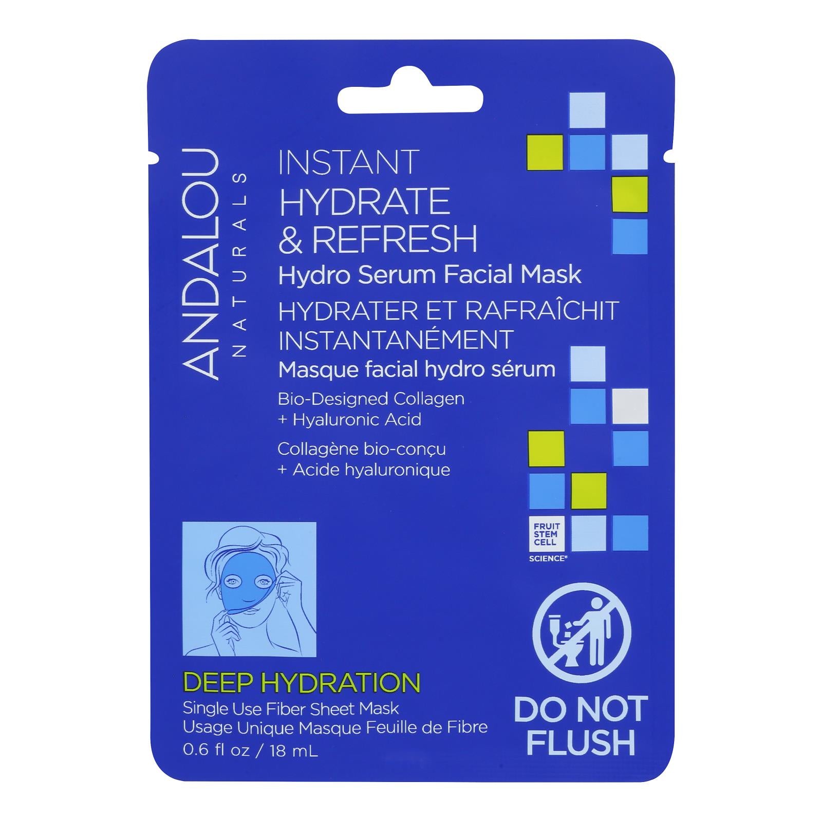 Andalou Naturals - Fcl Msk Instant Hydrt Refrsh - Case Of 6-.6 Fz - GreatEagleInc