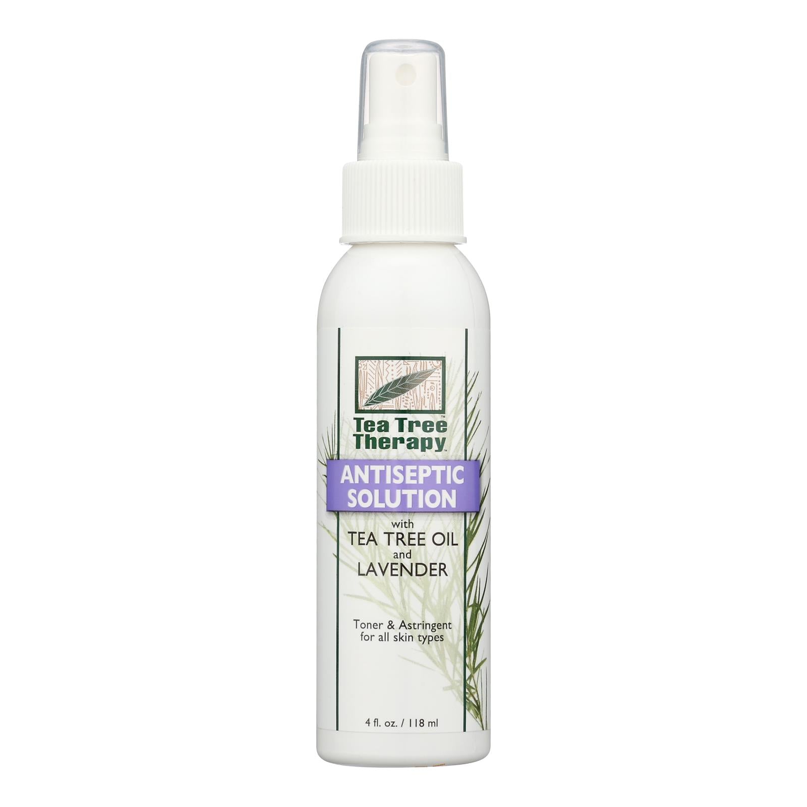 Tea Tree Therapy Antiseptic Solution Tea Tree Oil And Lavender - 4 Fl Oz - GreatEagleInc