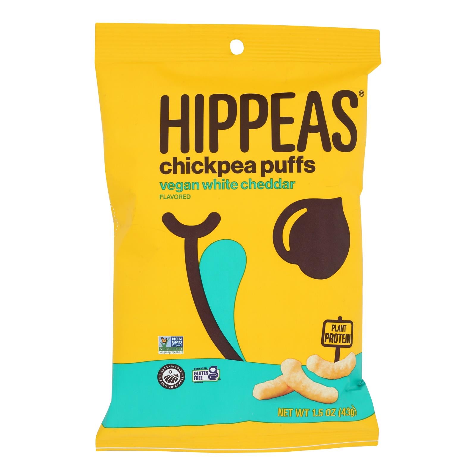 Hippeas - Chickpea Puff White Cheddar - Case Of 6-1.5 Ounces - GreatEagleInc