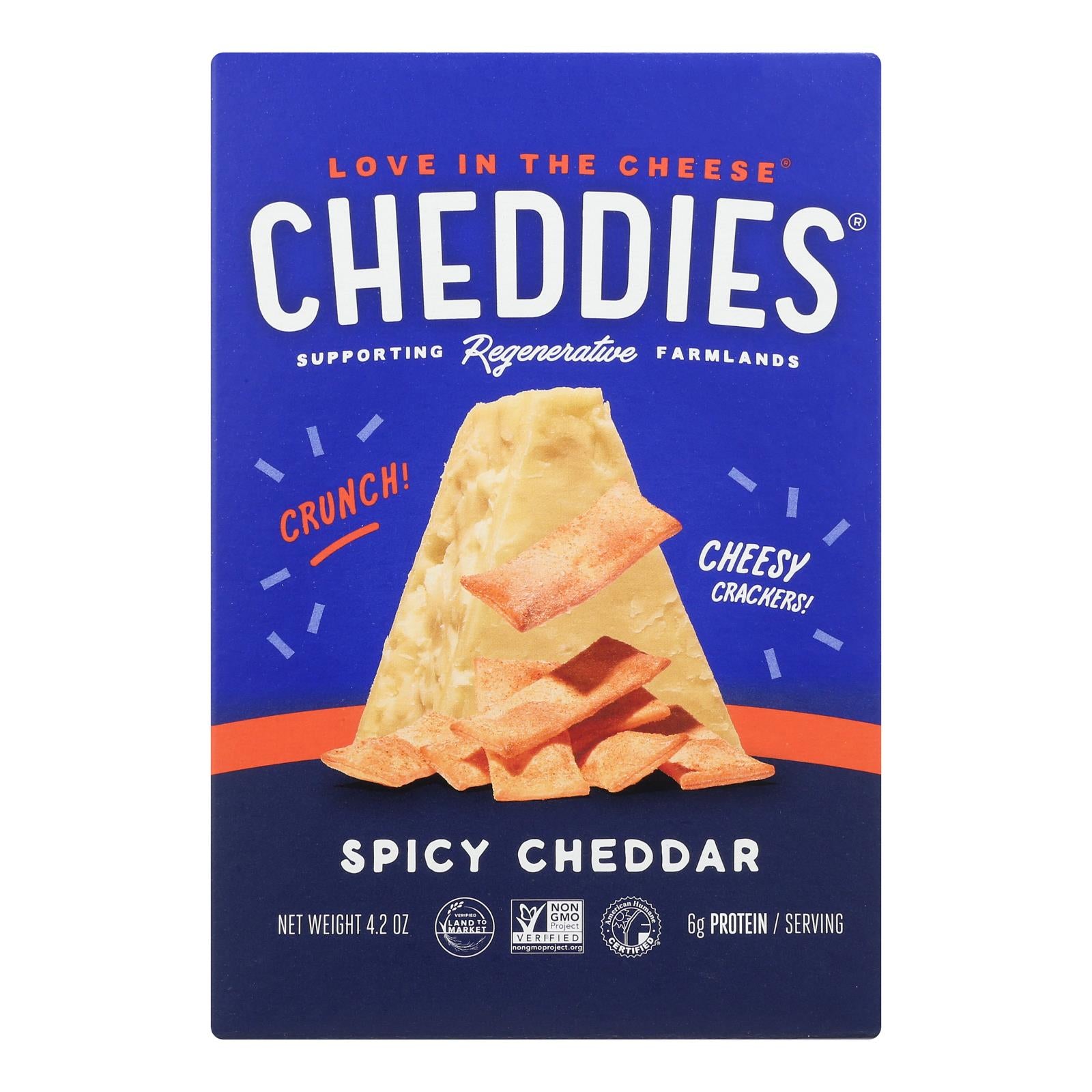 Cheddies - Cracker Spicy Cheddar - Case Of 6 - 4.2 Ounces - GreatEagleInc