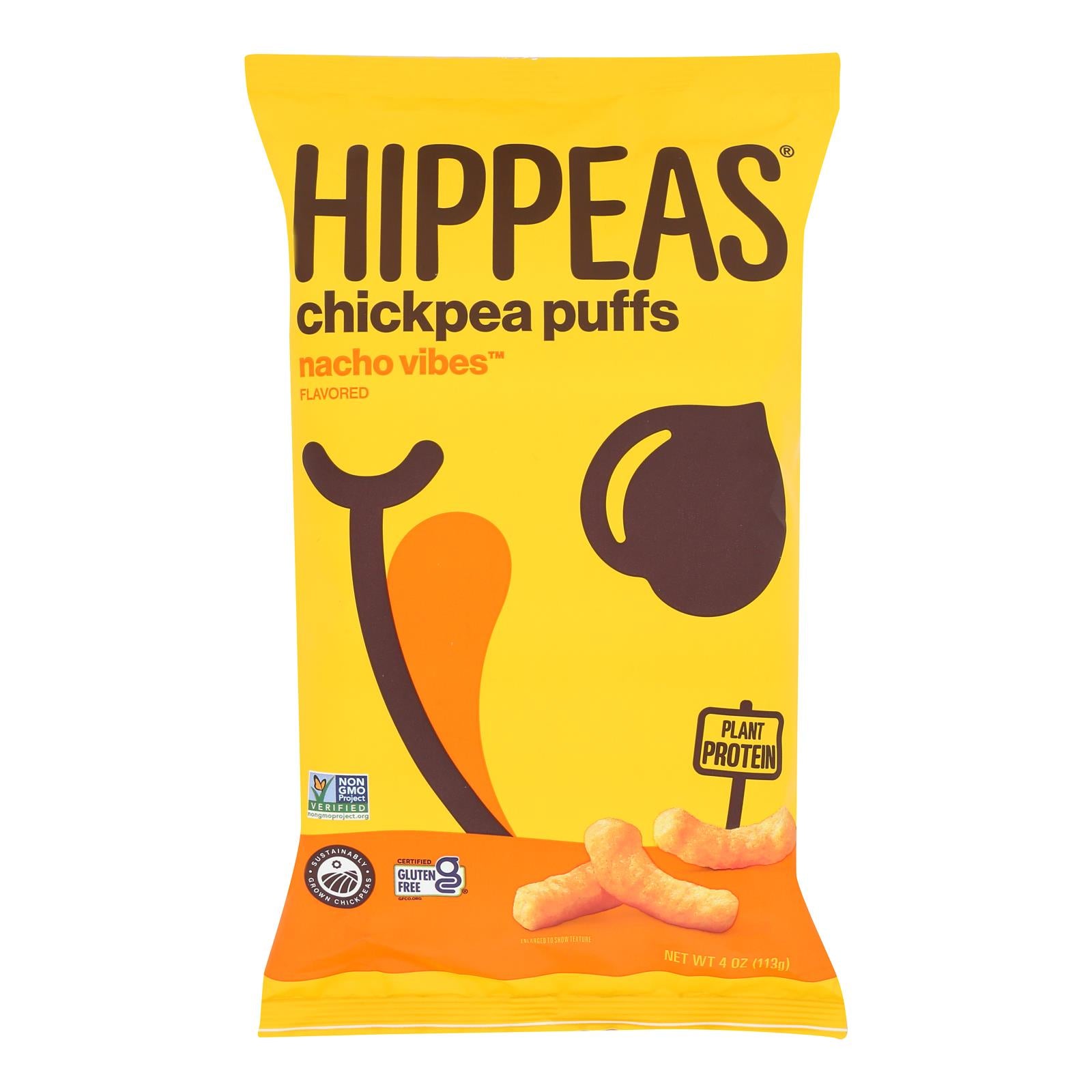 Hippeas - Chickpea Puff Nacho Vibes - Case Of 12 - 4 Ounces - GreatEagleInc