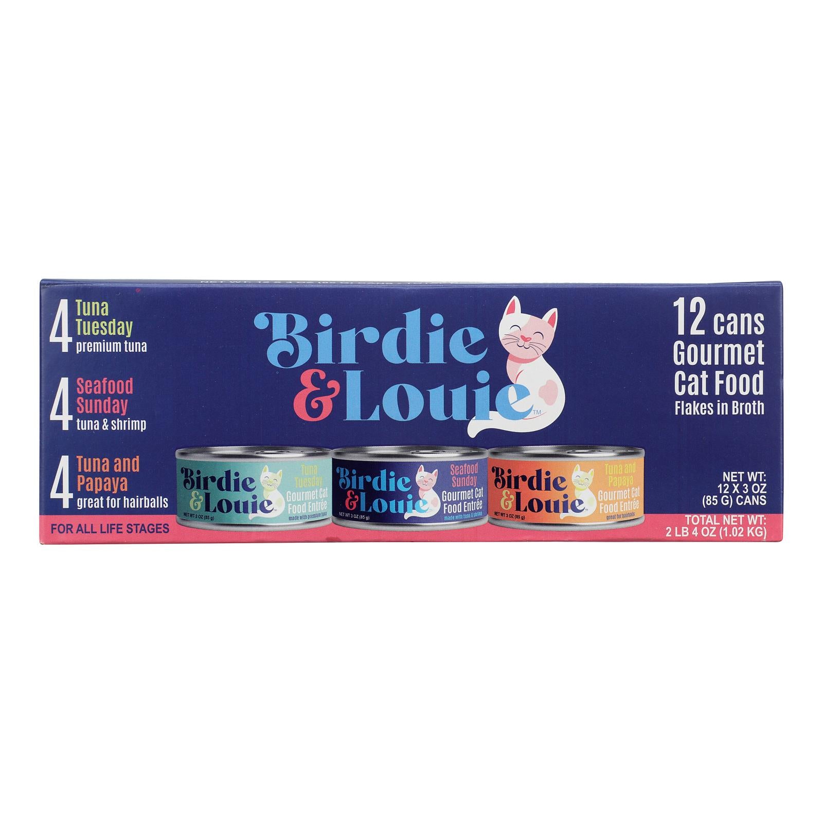 Birdie And Louie - Cat Food Wet 3 Varieties - Case Of 6-12 Count - GreatEagleInc