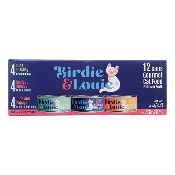 Birdie And Louie - Cat Food Wet 3 Varieties - Case Of 6-12 Count - GreatEagleInc