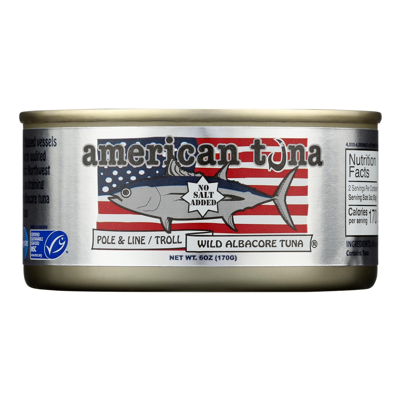 American Tuna - Tuna Wild Albacore No Salt - Case Of 12-5 Ounces - GreatEagleInc