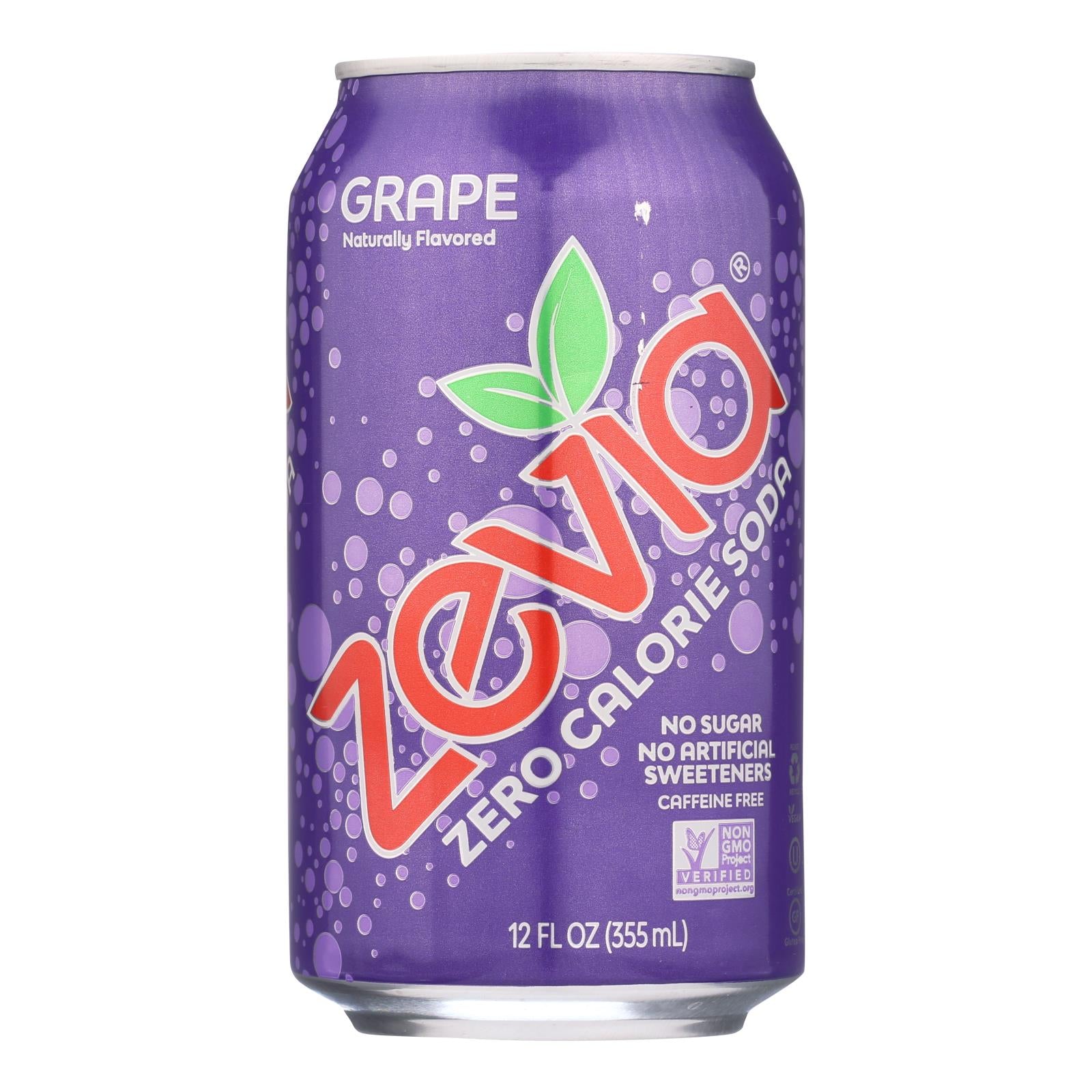 Zevia - Soda Grape Zero Calorie Can - Case Of 4-6/12 Fluid Ounces - GreatEagleInc