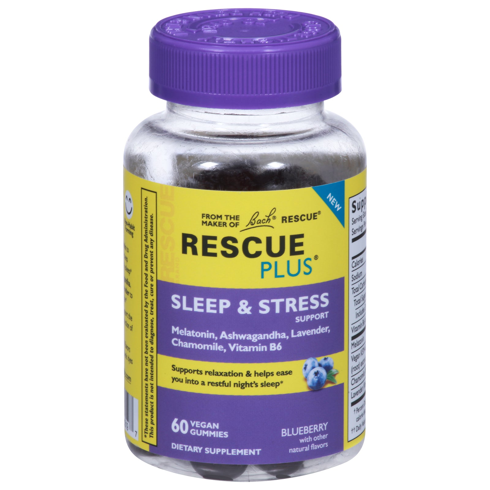 Rescue - Sleep Stress Support Gummy Blueberry - 1 Each-60 Count - Home & Garden