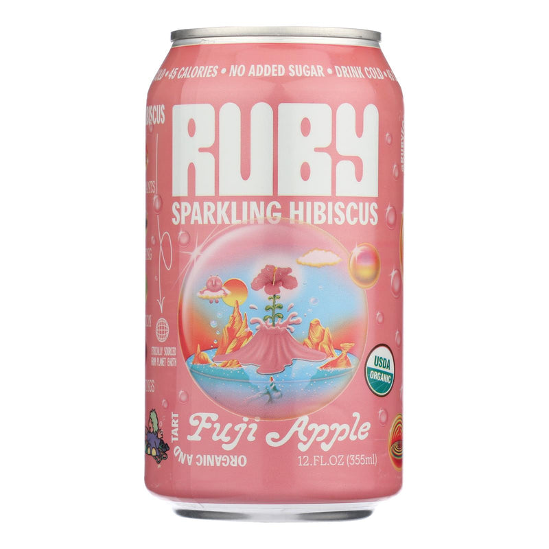 Ruby Hibiscus - Sparkling Hibiscus Organic Fuji Apple - Case Of 12-12 Fluid Ounces