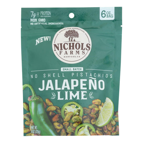 Nichols Farms - Pistachio No Shell Jumbo Lime - Case Of 15-6 Ounces - GreatEagleInc