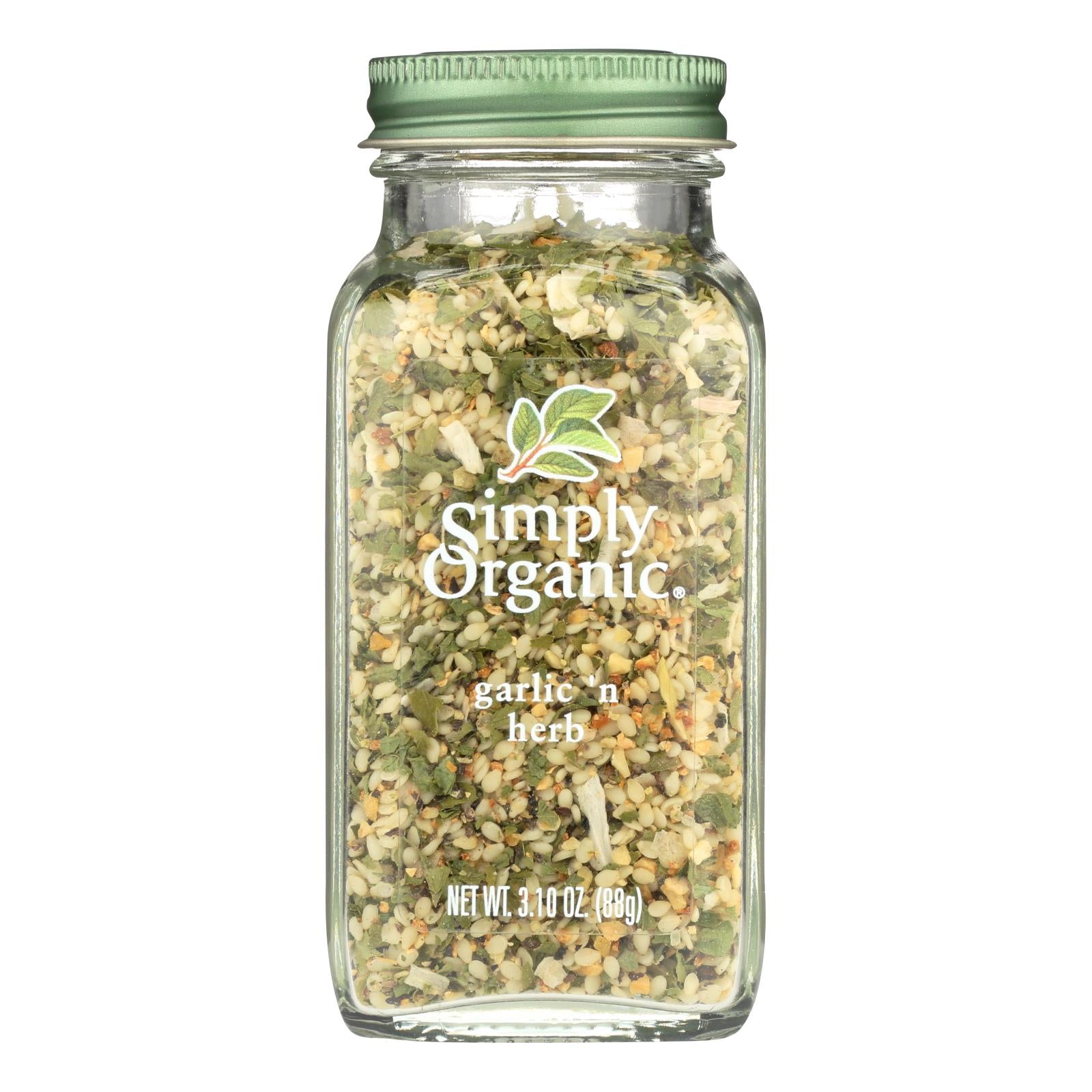 Simply Organic - Garlic And Herb Organic - Case Of 6 - 3.10 Ounces - GreatEagleInc