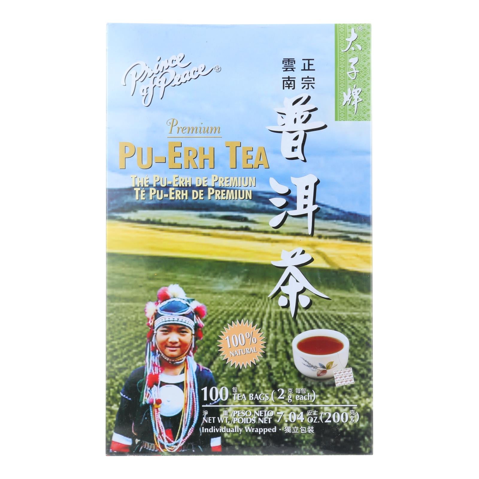 Prince Of Peace - Tea Premium Pu-erh - 1 Each-100 Bags - GreatEagleInc
